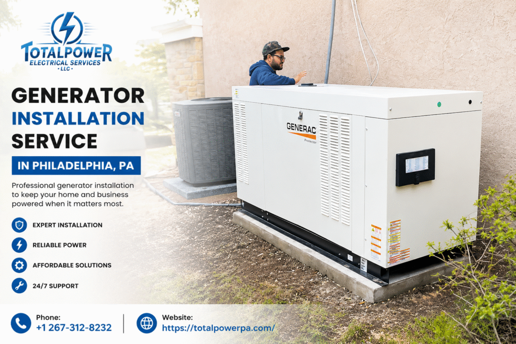 Generator Installation Service in Philadelphia PA Backup Power Solutions TotalPower Electrical Services LLC