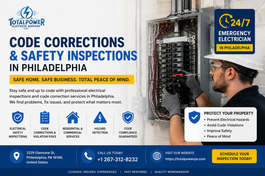 Code Corrections and Safety Inspections in Philadelphia Emergency Electrician in Philadelphia